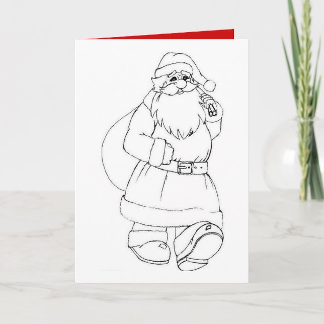 Tarjeta Festiva Drawing coloring for Christmas - (Anverso)