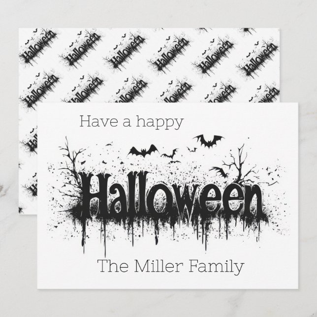 Tarjeta Festiva Dread Dripping - Un Aúl De Halloween (Anverso / Reverso)