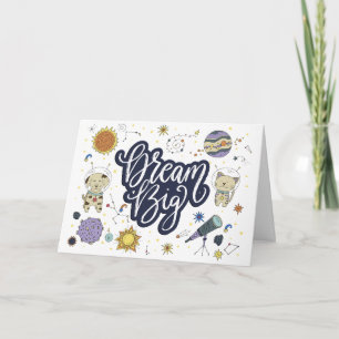 Tarjeta Festiva Dream Big Space Galaxy Inspirador