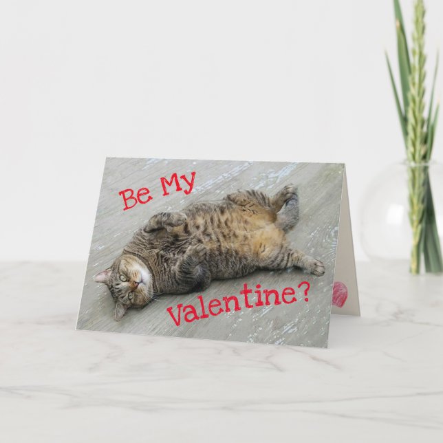 Tarjeta Festiva Dreamy Cat El día de San Valentín (Anverso)