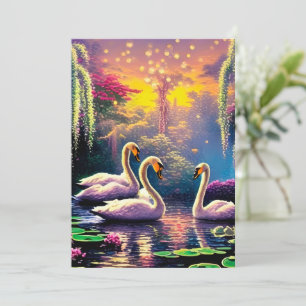 Tarjeta Festiva Dreamy Swans