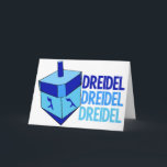 Tarjeta Festiva Dreidel Cute Blue Kids Happy Hanukkah<br><div class="desc">Dreidel dreidel dreidel en tres tonalidades diferentes de azul con un dreidel azul para Chanukah. Cute las tarjetas Hanukkah felices de los niños.</div>