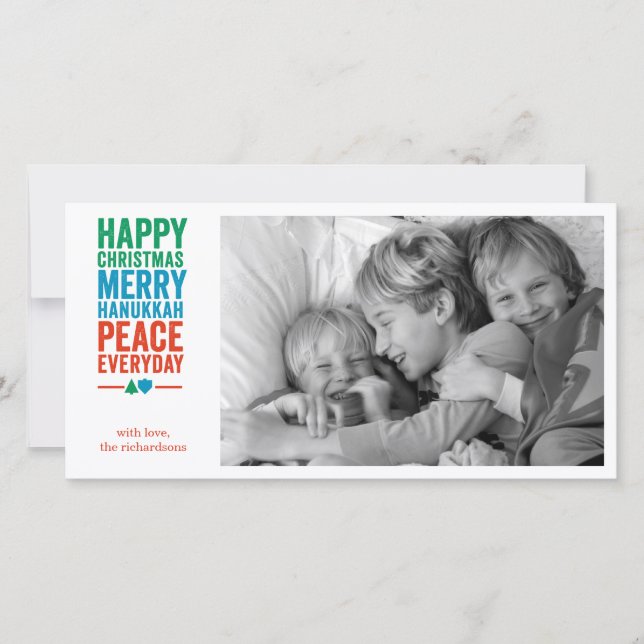 Tarjeta Festiva Dreidel Tree 1 (Anverso)