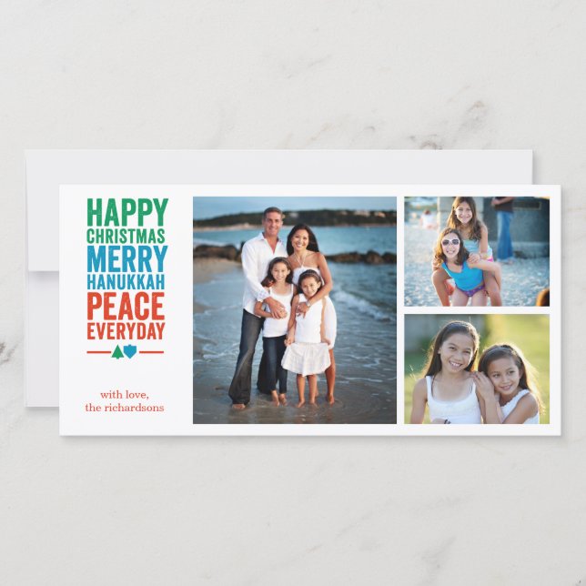 Tarjeta Festiva Dreidel Tree 3 (Anverso)