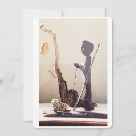 Tarjeta Festiva Driftwood de los artículos y escultura encontrados