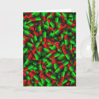Tarjeta Festiva drogas de pastillas verdes rojas