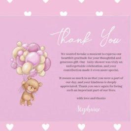 Tarjeta Festiva Ducha de bebé agradecimiento niña