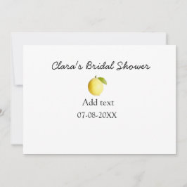 Tarjeta Festiva Ducha de limón de novia moderna sencilla minimalis