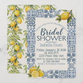 Tarjeta Festiva Ducha de Novia Personalizada con Tema de la Costa 