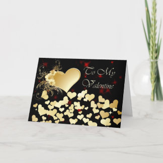 Tarjeta Festiva Ducha el día de San Valentín de corazones