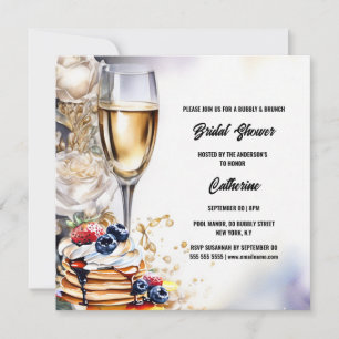 Tarjeta Festiva Ducha nupcial brunch flapjacks rosa moda