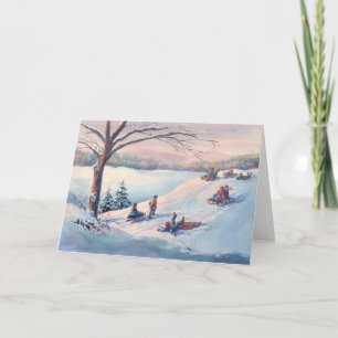 TARJETA FESTIVA DUCHAS, NIÑOS Y NIEVE DE SHARON SHARPE