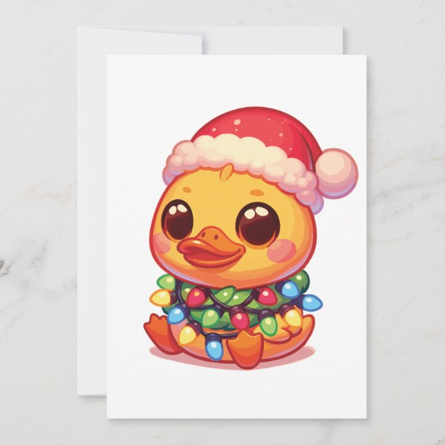 Tarjeta Festiva Duck Merry Christmas Winter Animals Cute Ducks (Anverso)