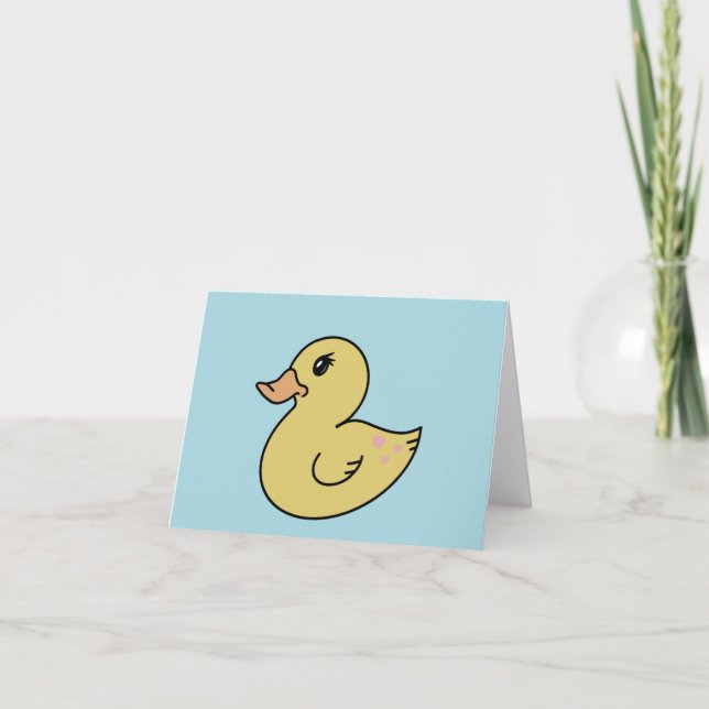 Tarjeta Festiva Duckie de caucho personalizable (Anverso)