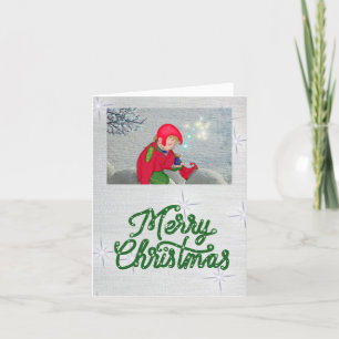 Tarjeta Festiva Duende con ángel
