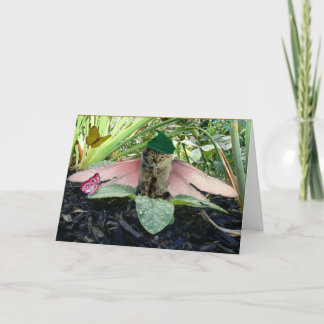 Tarjeta Festiva Duende de hadas Notecard del gato