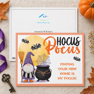 Tarjeta Festiva Duende de Halloween visita al cliente