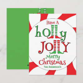 Tarjeta Festiva Duende de Torbellino de Menta ¡Navidad Feliz y Ale