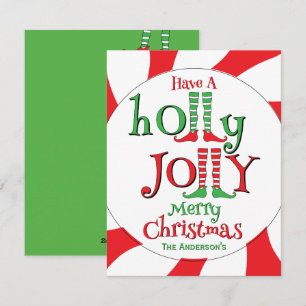 Tarjeta Festiva Duende de Torbellino de Menta ¡Navidad Feliz y Ale