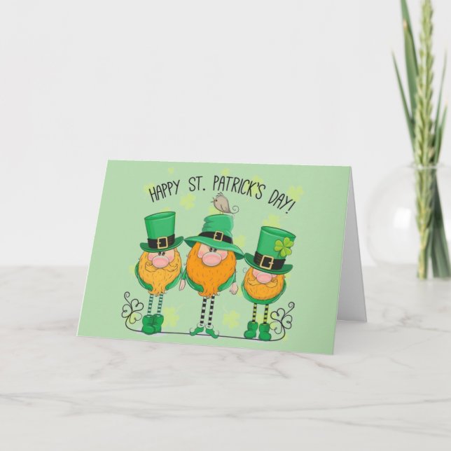 Tarjeta Festiva Duendes del Día de San Patricio (Anverso)