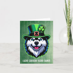 Tarjeta Festiva Dueño afortunado de Husky Siberiano Feliz Día de S