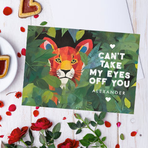 Tarjeta Festiva Dulce Amor Salvaje Naranja Tigre San Valentín Selv