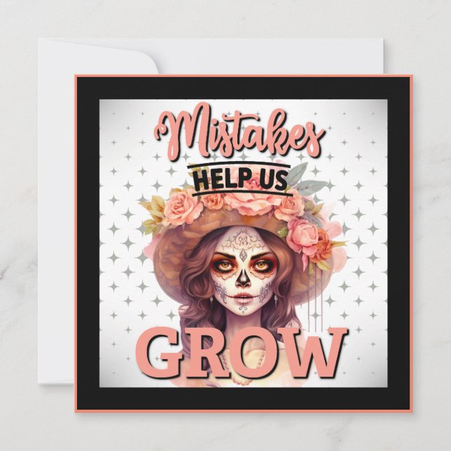 Tarjeta Festiva Dulce Calavera Adorable (Anverso)