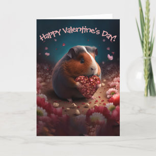 Tarjeta Festiva Dulce cerdo guineano con El día de San Valentín de