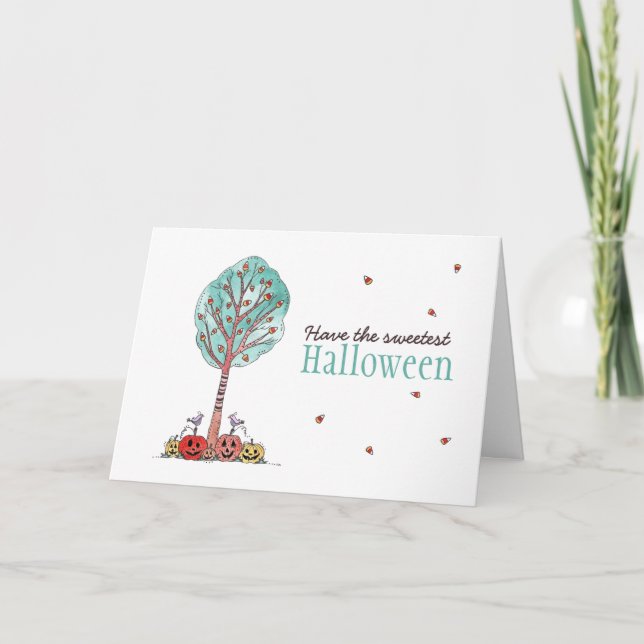 Tarjeta Festiva Dulce de maíz más dulce de Halloween (Anverso)