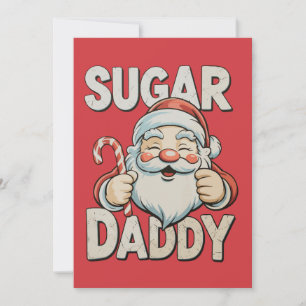 Tarjeta Festiva Dulce de Papá Noel Navideño Papá Divertido Caramel