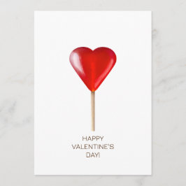 Tarjeta Festiva Dulce día de San Valentín con piruleta de corazón 