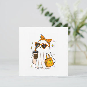 Tarjeta Festiva Dulce Fantasma de la Temporada Espeluznante con Ca