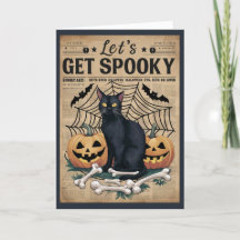 Dulce Gato Negro Vintage Consigue Halloween Espelu