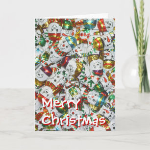 Tarjeta Festiva Dulce hombres de nieve Feliz retrato navideño