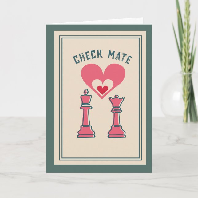 Tarjeta Festiva Dulce Lindo Retro Divertido Jaque Día de San Valen (Anverso)