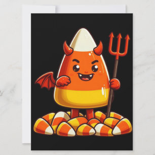 Tarjeta Festiva Dulce monstruo de maíz de Halloween lindo