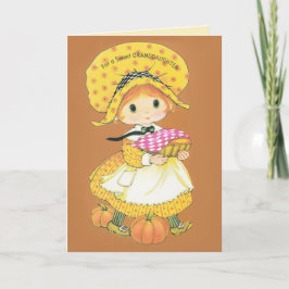 Tarjeta Festiva Dulce nieta Acción de Gracias