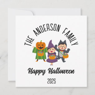 Tarjeta Festiva Dulce o Truco Personalizado de Halloween con Nombr