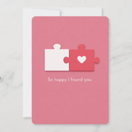 Tarjeta Festiva Dulce pieza de rompecabezas Día de San Valentín de