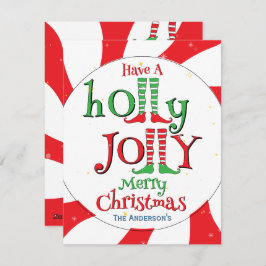 Tarjeta Festiva Dulce Remolino de Menta Navidades Felices y Alegre