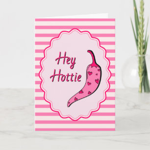 Tarjeta Festiva Dulce Rosa Hey Hottie Funky Divertido Día de San V