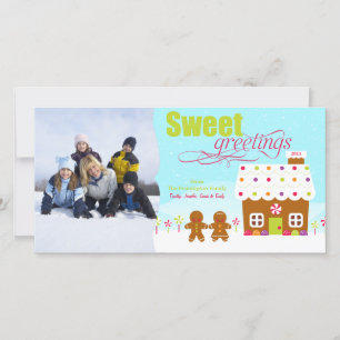 Tarjeta Festiva Dulce saludo jengibre casa de vacaciones de la cas