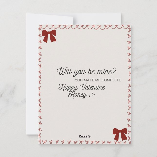 Tarjeta Festiva Dulce San Valentín  (Reverso)