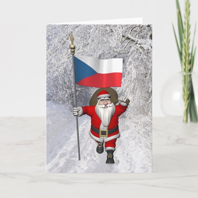 Tarjeta Festiva Dulce Santa Claus Con El Destino De La República C (Anverso)