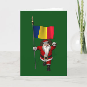 Tarjeta Festiva Dulce Santa Claus visita Rumania