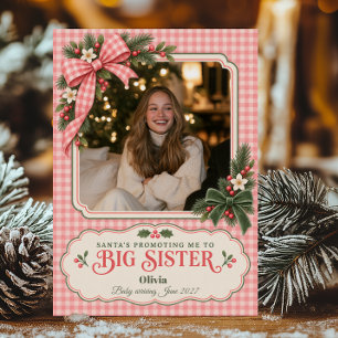 Tarjeta Festiva Dulce Santa Me Ascenderá a Foto de Hermana Mayor