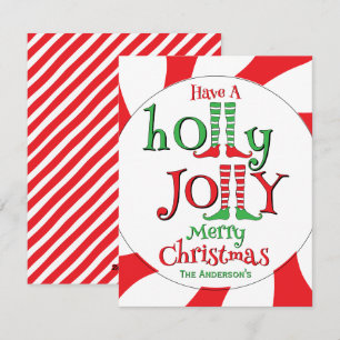 Tarjeta Festiva Dulce sobrecarga Duende Alegre Feliz Navidad!