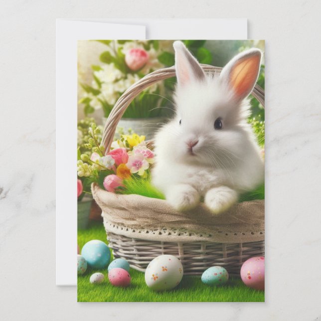 Tarjeta Festiva Dulce sorpresa del conejo de Pascua (Anverso)