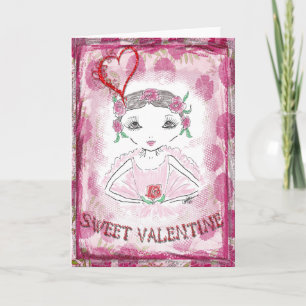 Tarjeta Festiva Dulce Valentine Little Ballerina