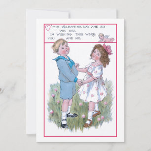Tarjeta Festiva Dulce Vintage Valentine Children